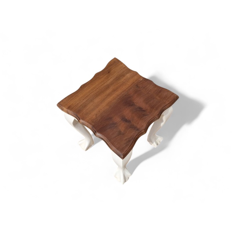 Mid-Century Imbuia Wood Side Table with Ball and Claw Feet