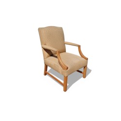Chippendale Style Pair of Beechwood Library Armchairs