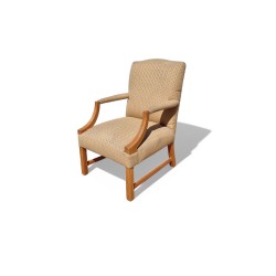 Chippendale Style Pair of Beechwood Library Armchairs