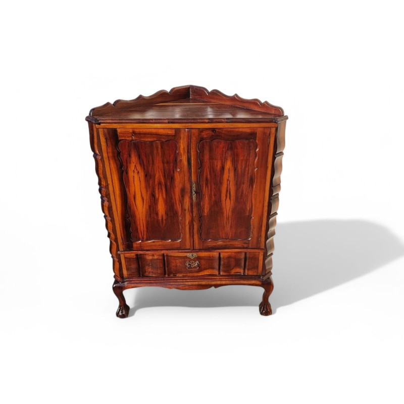 Antique Stinkwood Corner Cabinet with Ball and Claw Feet