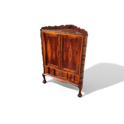 Antique Stinkwood Corner Cabinet with Ball and Claw Feet