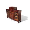Mid-Century Imbuia Ball and Claw Display Cabinet with Writing Bureau