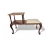 Vintage Queen Anne Leg Telephone Table with White Vinyl Seat