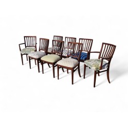 Set of 8 EE Meyer Mid-Century Retro Imbuia Dining Chairs – 2 Carvers & 6 Side Chairs