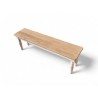 Set of 2 Cloud White Benches with Turned Legs & French Oak Tops