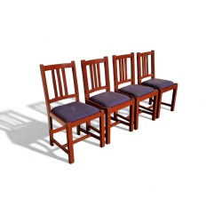 4 Vintage Solid Wooden...