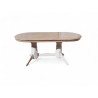 Painted Oval Dining Table – Solid Wood with White Base