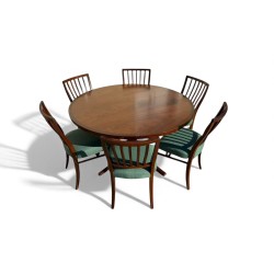 Mid-Century Round Imbuia...