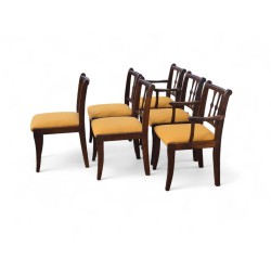Set of 6 Mid-Century Imbuia Chairs with New Upholstery | FurniCape