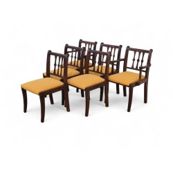 Set of 6 Mid-Century Imbuia Chairs with New Upholstery | FurniCape