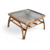 Mid Century Modern Rattan Square Coffee Table | FurniCape
