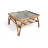 Mid Century Modern Rattan Square Coffee Table | FurniCape