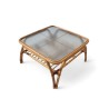 Mid Century Modern Rattan Square Coffee Table | FurniCape