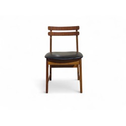 Mid-Century Frystark Dining Chair with Black Vinyl Upholstery | FurniCape