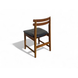 Mid-Century Frystark Dining Chair with Black Vinyl Upholstery | FurniCape