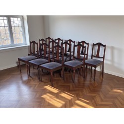 Set of 12 Imbuia Dining Chairs with Turned Legs | FurniCape
