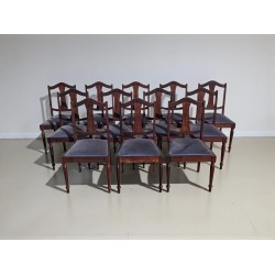 Set of 12 Imbuia Dining Chairs with Turned Legs | FurniCape