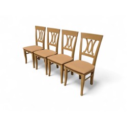 Set of 4 Painted Solid Wooden Dining Chairs