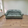 Three Seater Green Leather Couch | FurniCape