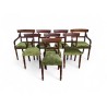 Set of 8 Solid Imbuia Dining Chairs with New Green Upholstery | FurniCape