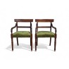 Set of 2 Solid Imbuia Carver Dining Chairs with New Green Upholstery | FurniCape