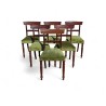 Set of 6 Solid Imbuia Dining Chairs with New Green Upholstery | FurniCape