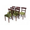 Set of 6 Solid Imbuia Dining Chairs with New Green Upholstery | FurniCape