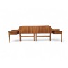 Mid-Century Modern Scandinavian Style Sapele Headboard with Attached Pedestals | FurniCape