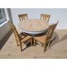 Round Solid Wood Table with 4 Newly Upholstered Chairs | FurniCape