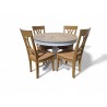 Round Solid Wood Table with 4 Newly Upholstered Chairs | FurniCape