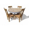 Round Solid Wood Table with 4 Newly Upholstered Chairs | FurniCape