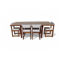 Mid-Century Extendable Dining Table with 6 Chairs | FurniCape
