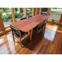 Mid-Century Modern Extendable Dining Table with 6 Kiaat Chairs