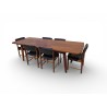 Mid-Century Modern Extendable Dining Table with 6 Kiaat Chairs