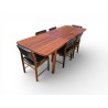Mid-Century Modern Extendable Dining Table with 6 Kiaat Chairs