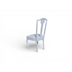 White Antique French Painted Chair with New Bouclé Upholstery | FurniCape