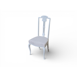 White Antique French Painted Chair with New Bouclé Upholstery | FurniCape