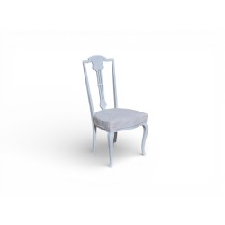 White Antique French Painted Chair with New Bouclé Upholstery | FurniCape