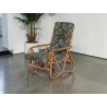 Vintage Cane Lounge Chair with Floral Pattern Cushions | FurniCape