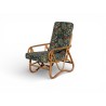 Vintage Cane Lounge Chair with Floral Pattern Cushions | FurniCape