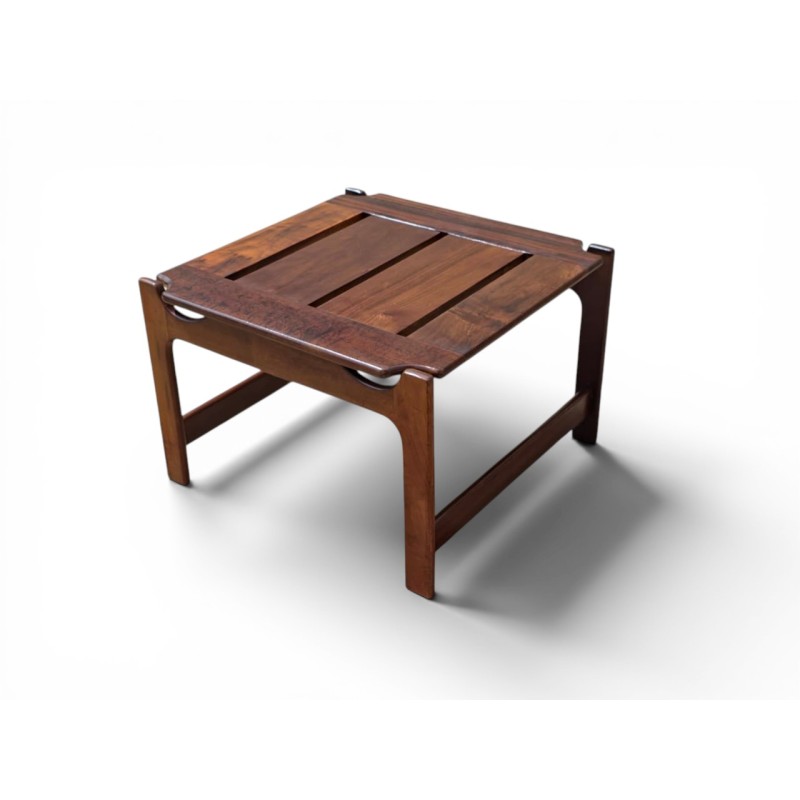 Mid-Century Square Scandinavian Style "floating" slatted top Coffee Side Table | FurniCape
