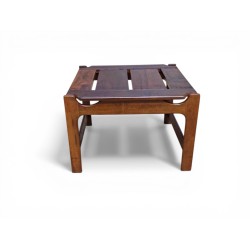 Mid-Century Square Scandinavian Style "floating" slatted top Coffee Side Table | FurniCape