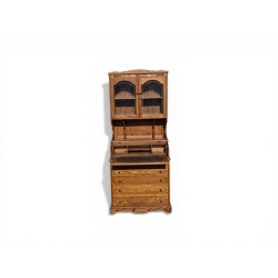 Mid-Century Adam Bede Oak Rolltop Secretary Bookcase Cabinet Desk | FurniCape