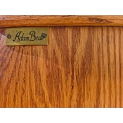 Mid-Century Adam Bede Oak Rolltop Secretary Bookcase Cabinet Desk | FurniCape