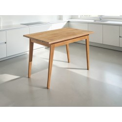 Mid-Century Scandinavian Style Solid Wood Dining Table with Tapered Legs | FurniCape