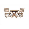 Round Foldable Teak Patio Table with Two Chairs | FurniCape