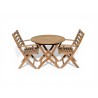 Round Foldable Teak Patio Table with Two Chairs | FurniCape