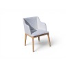 Solid Oak Frame Chair with Bouclé Fabric Upholstery | FurniCape