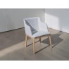 Solid Oak Frame Chair with Bouclé Fabric Upholstery | FurniCape