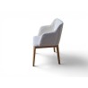 Solid Oak Frame Chair with Bouclé Fabric Upholstery | FurniCape